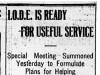 "I.O.D.E. Is Ready for Useful Service"