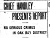 "Chief Handley Presents Report"