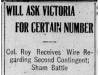 "Will Ask Victoria for Certain Number"