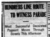 "Hundreds Line Route to Witness Parade"