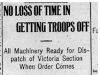 "No Loss of Time in Getting Troops Off"