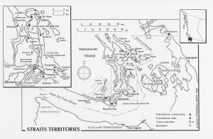  A map showing Straits Salish traditional territories. 