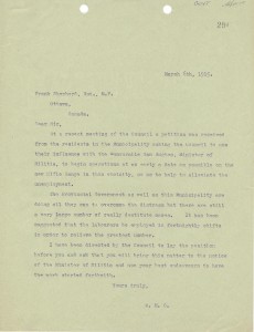 Day Nursery Report.  Source: Image Courtesy of Saanich Archives, Clerk's Letters CLE320-004-05. Date: 24 Oct 1914