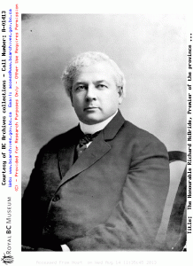 Richard McBride. Source: Image Courtesy of Royal BC Museum, BC Archives - Call Number: A-01413. See BC Archives Date: [ca. 1910]